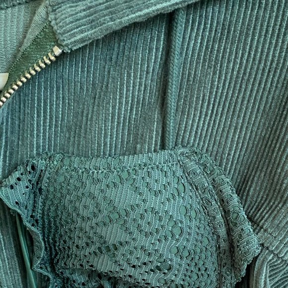 BDG Green Corduroy Hooded Cropped Jacket XS - Picture 15 of 16